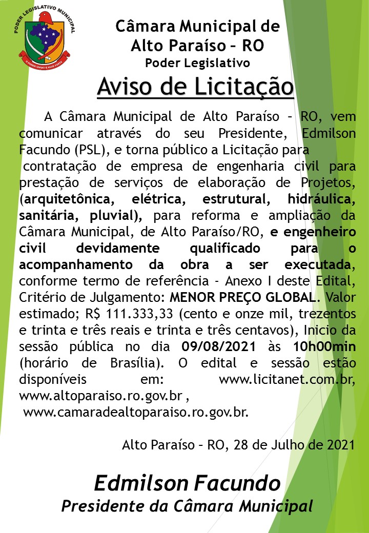 LICITAÇÃO REFORMA